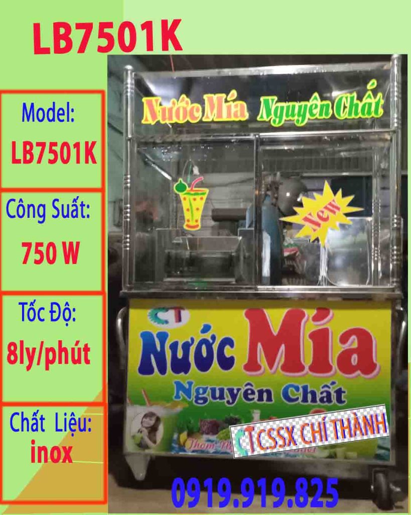 mặt trước xe nước mía siêu sạch lb7501k 750w,