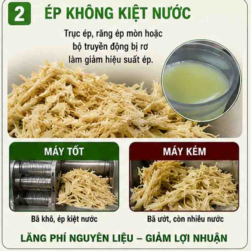 phân biệt máy ép mía không kiệt nước